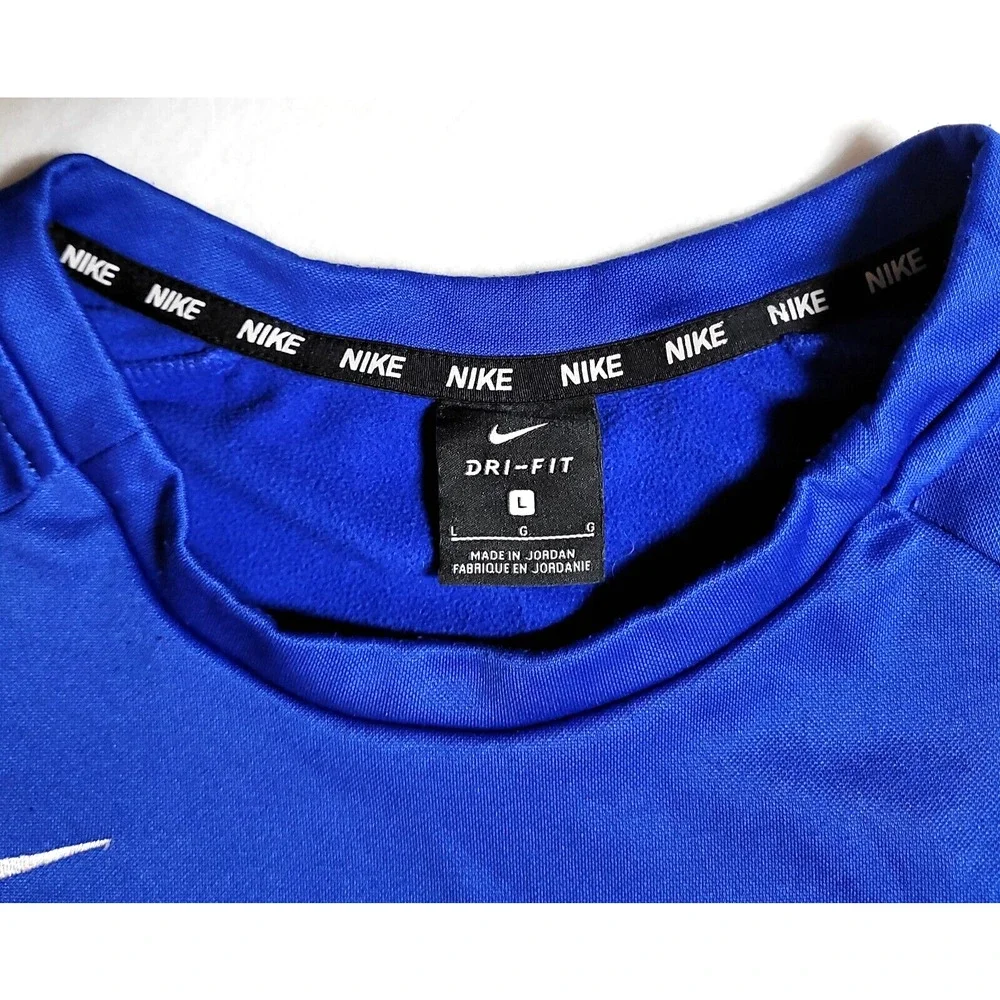 Nike Dri-Fit Mens Lions Baseball Crewneck Sweatshirt L Performance Athletic Blue